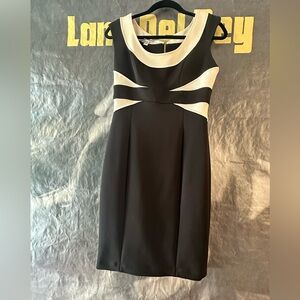 Maggy London Black and Cream Mini Dress